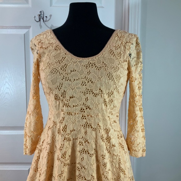 Free People Creamsicle Lace Boho Mini Dress Size Small - Picture 2 of 9